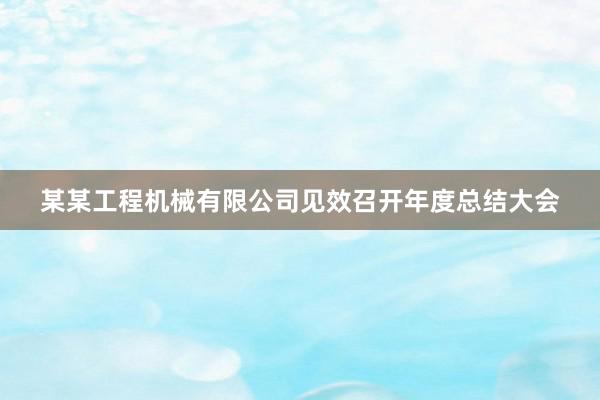 某某工程机械有限公司见效召开年度总结大会